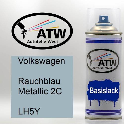 Volkswagen, Rauchblau Metallic 2C, LH5Y: 400ml Sprühdose, von ATW Autoteile West.